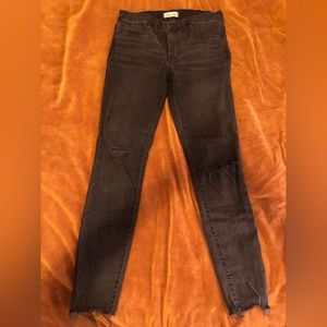 Black/grey Madewell jeans, size 30 tall.